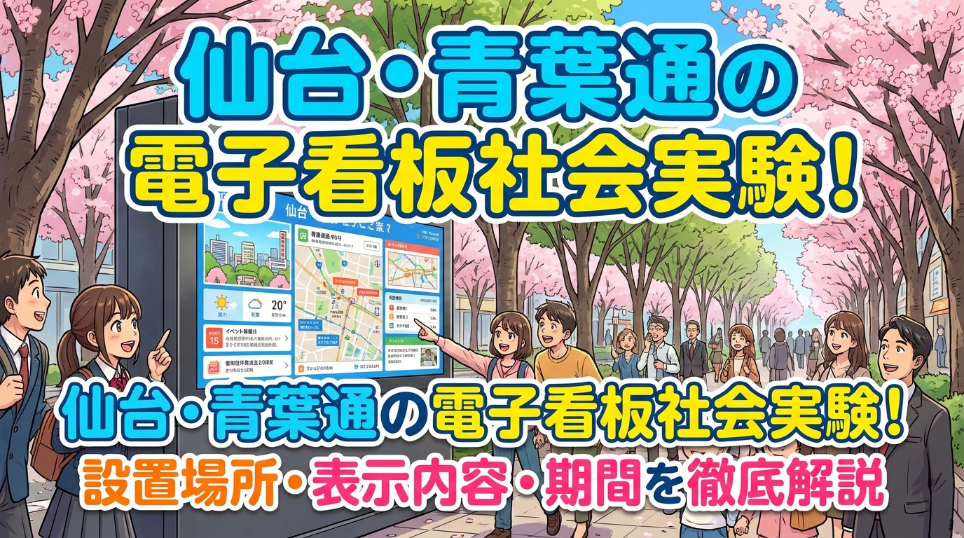 仙台・青葉通の電子看板社会実験!設置場所・表示内容・期間を徹底解説