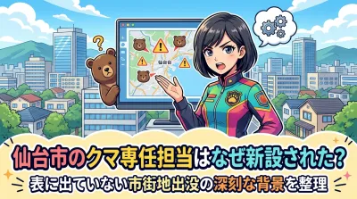 仙台市のクマ専任担当はなぜ新設された？表に出ていない市街地出没の深刻な背景を整理