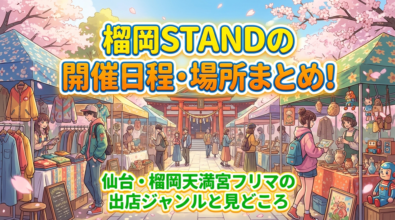 榴岡STANDの開催日程・場所まとめ!仙台・榴岡天満宮フリマの出店ジャンルと見どころ