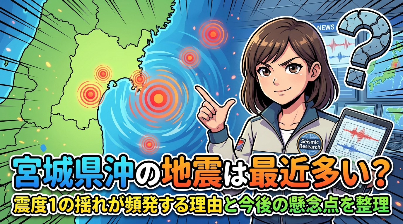 宮城県沖の地震は最近多い?震度1の揺れが頻発する理由と今後の懸念点を整理