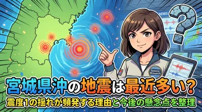 宮城県沖の地震は最近多い？震度1の揺れが頻発する理由と今後の懸念点を整理