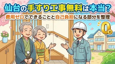 仙台の手すり工事無料は本当？費用ゼロでできることと自己負担になる部分を整理