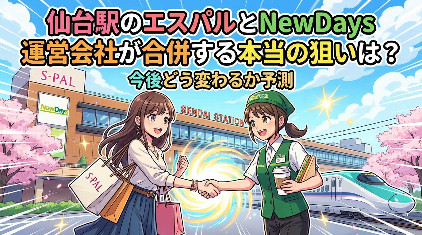 仙台駅のエスパルとNewDays運営会社が合併する本当の狙いは?今後どう変わるか予測