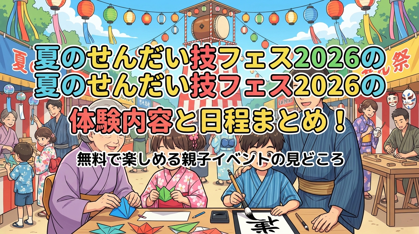 夏のせんだい技フェス2026の体験内容と日程まとめ!無料で楽しめる親子イベントの見どころ