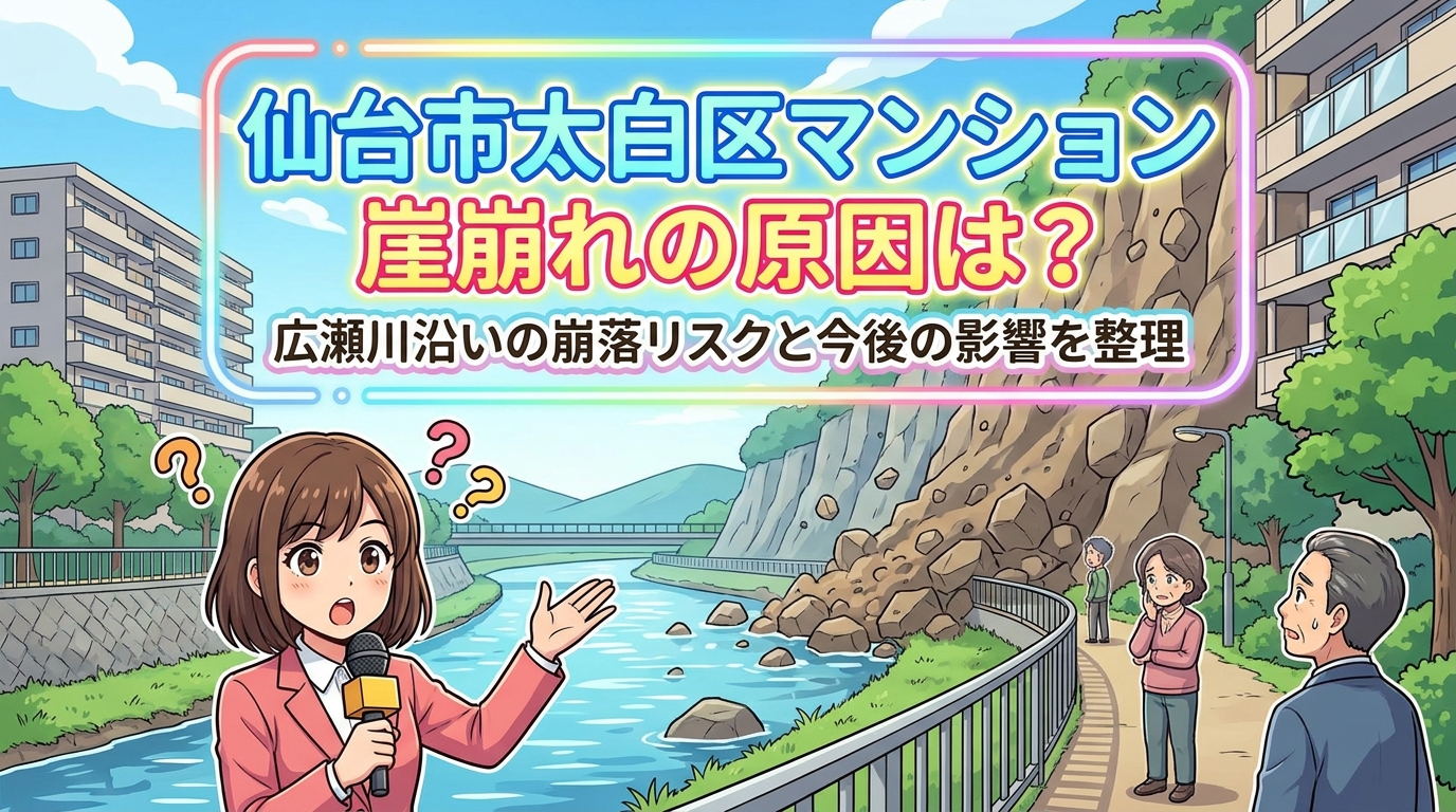 仙台市太白区マンション崖崩れの原因は?広瀬川沿いの崩落リスクと今後の影響を整理