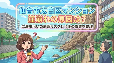仙台市太白区マンション崖崩れの原因は？広瀬川沿いの崩落リスクと今後の影響を整理