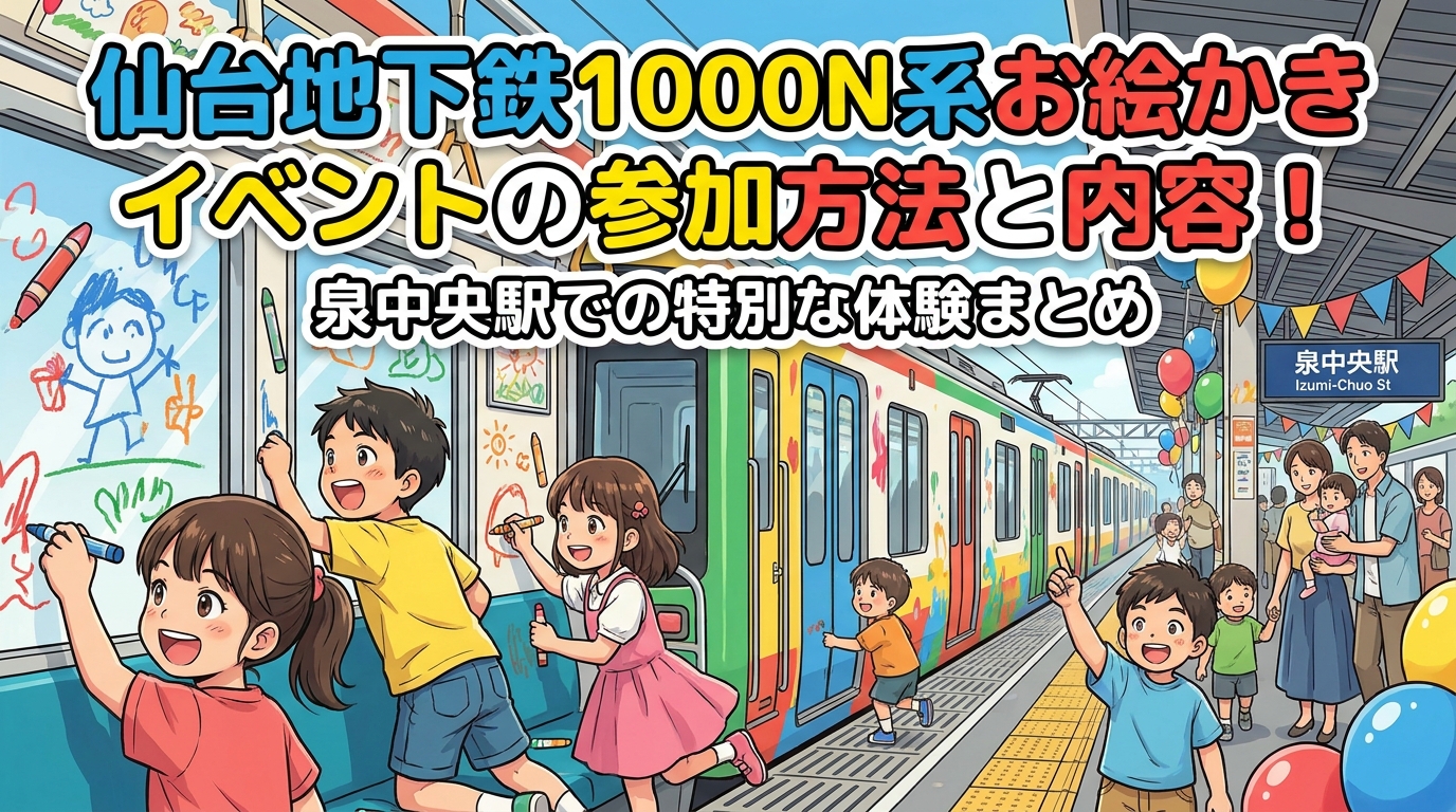 仙台地下鉄1000N系お絵かきイベントの参加方法と内容!泉中央駅での特別な体験まとめ