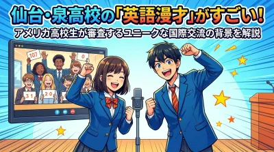 仙台・泉高校の「英語漫才」がすごい！アメリカ高校生が審査するユニークな国際交流の背景を解説