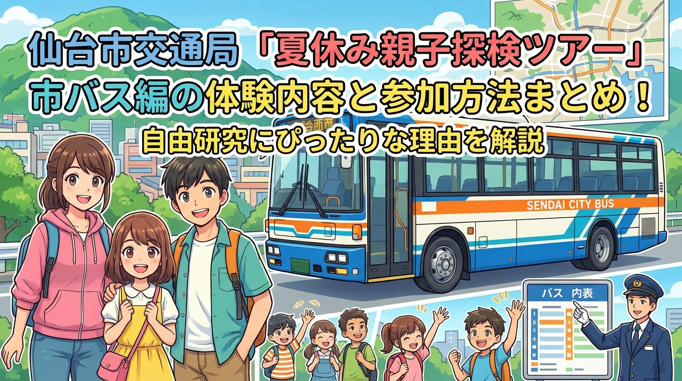 仙台市交通局「夏休み親子探検ツアー」市バス編の体験内容と参加方法まとめ！自由研究にぴったりな理由を解説