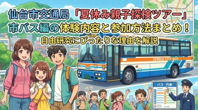 仙台市交通局「夏休み親子探検ツアー」市バス編の体験内容と参加方法まとめ！自由研究にぴったりな理由を解説