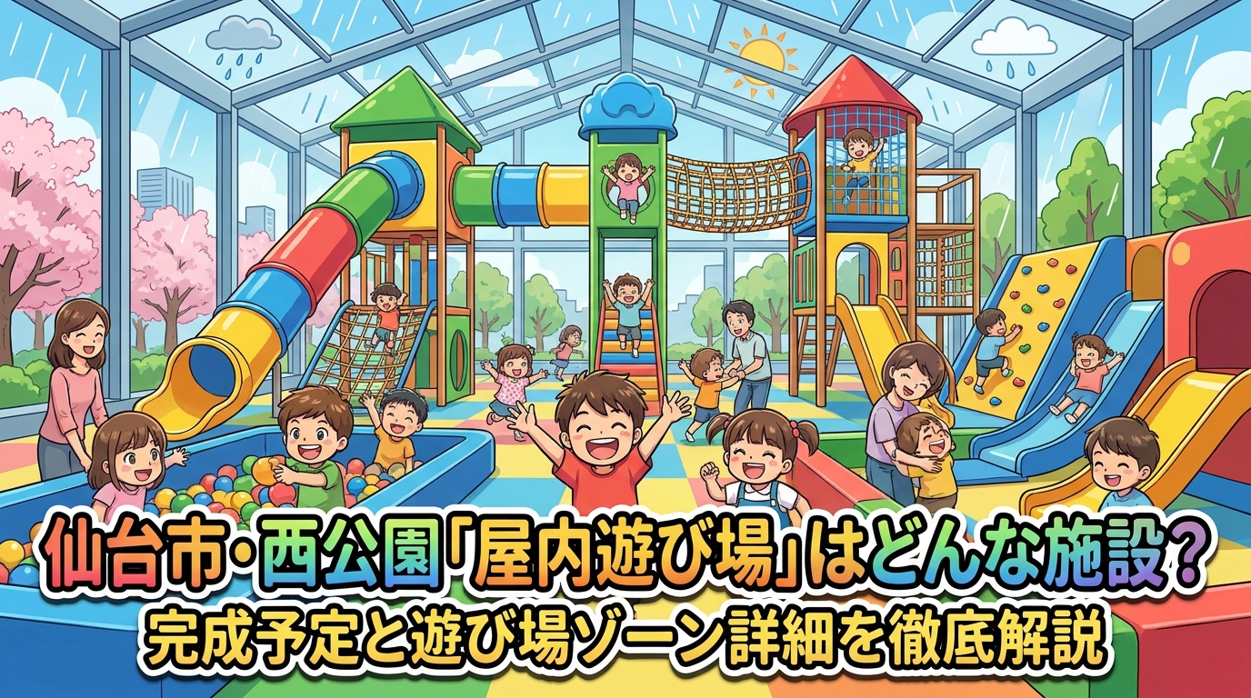 仙台市・西公園「屋内遊び場」はどんな施設？完成予定と遊び場ゾーン詳細を徹底解説