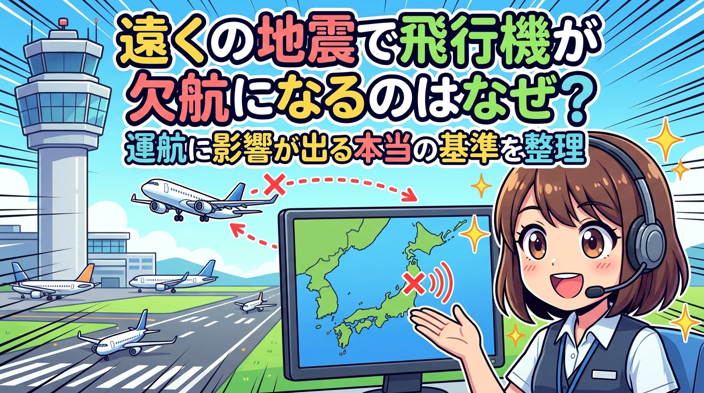 遠くの地震で飛行機が欠航になるのはなぜ？運航に影響が出る本当の基準を整理