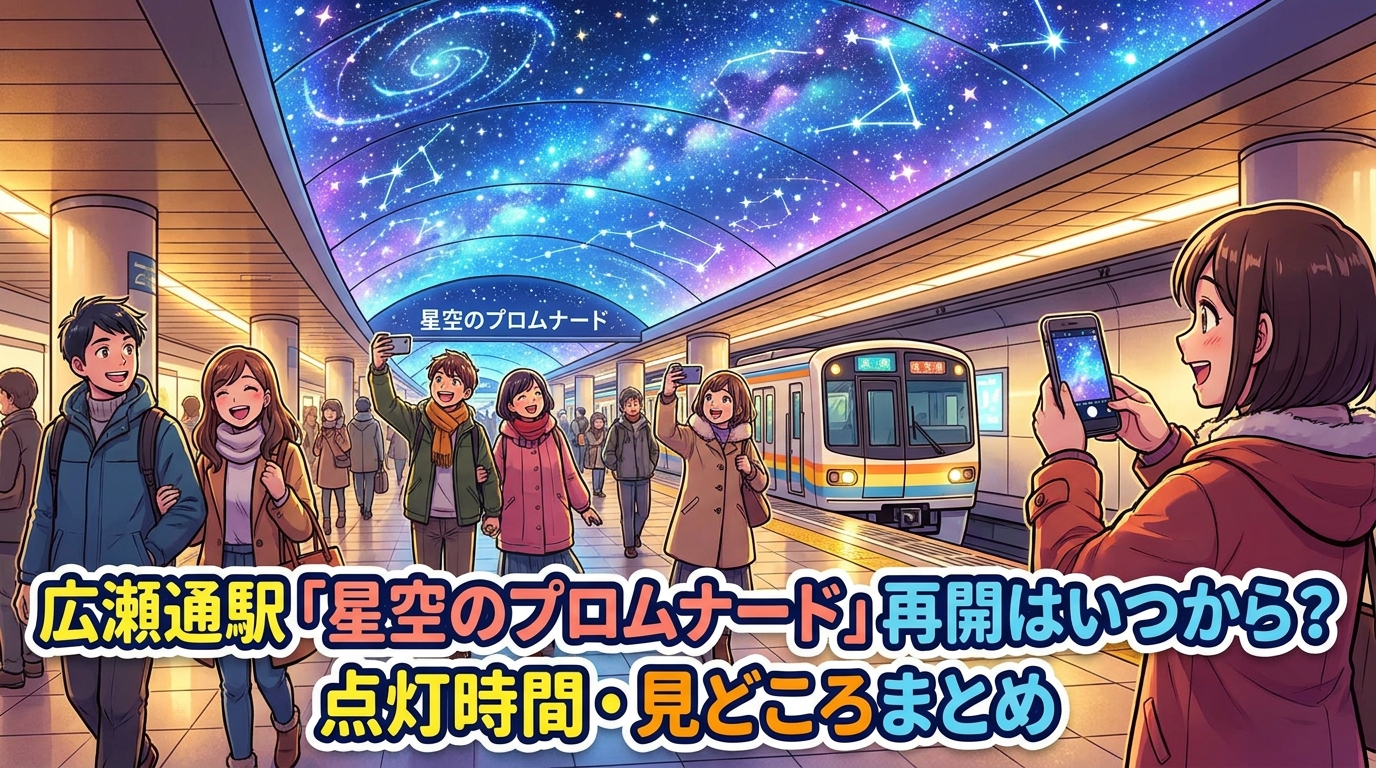 広瀬通駅「星空のプロムナード」再開はいつから？点灯時間・見どころまとめ