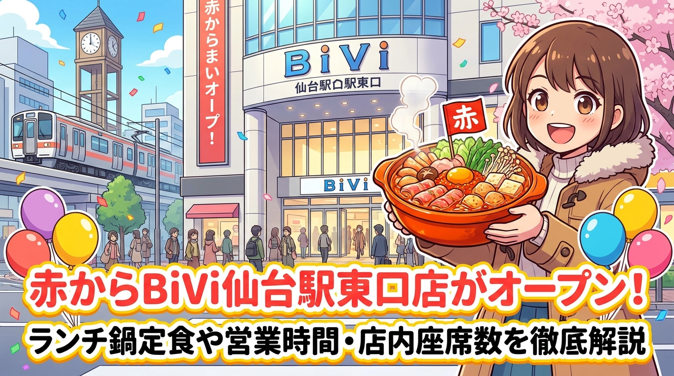 赤からBiVi仙台駅東口店がオープン!ランチ鍋定食や営業時間・店内座席数を徹底解説