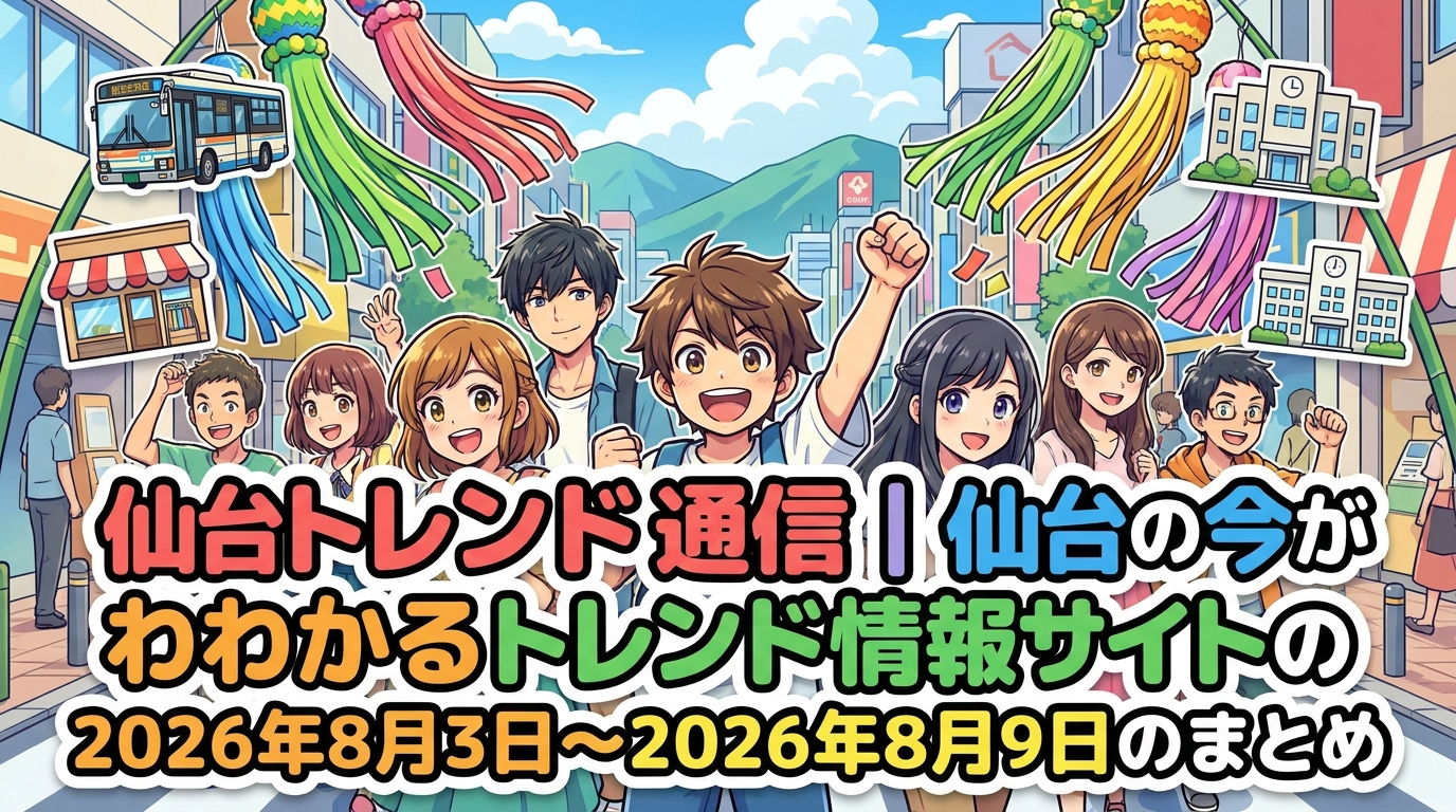 仙台トレンド通信|仙台の今がわかるトレンド情報サイトの2026年8月3日〜2026年8月9日のまとめ