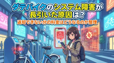 ダテバイクのシステム障害が長引いた原因は？返却できない分の料金はどうなるのか整理
