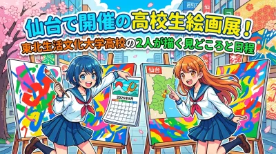 仙台で開催の高校生絵画展！東北生活文化大学高校の2人が描く見どころと日程