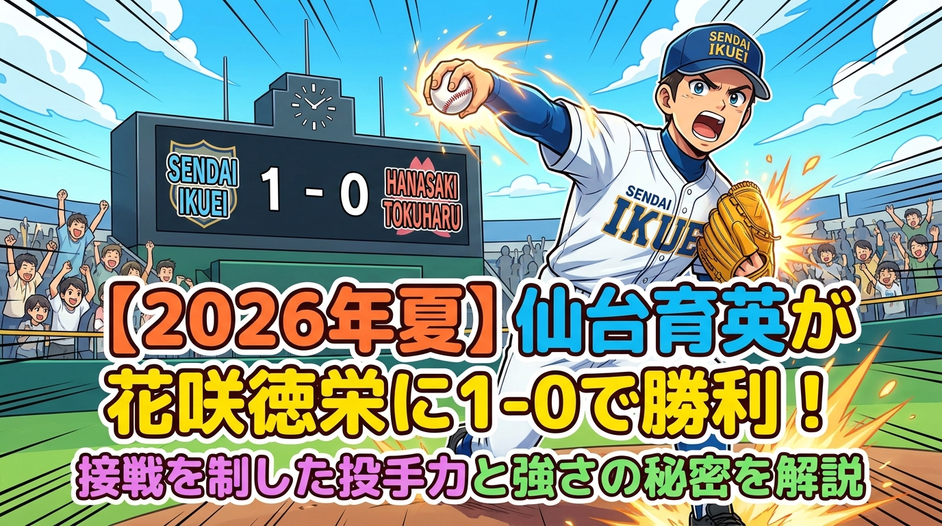 【2026年夏】仙台育英が花咲徳栄に1-0で勝利！接戦を制した投手力と強さの秘密を解説