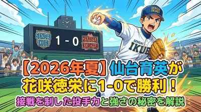 【2026年夏】仙台育英が花咲徳栄に1-0で勝利！接戦を制した投手力と強さの秘密を解説