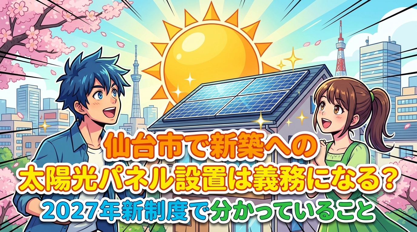 仙台市で新築への太陽光パネル設置は義務になる？2027年新制度で分かっていること