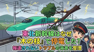 東北新幹線はなぜ「木の枝」で停電した？報道されないトラブルの背景を整理