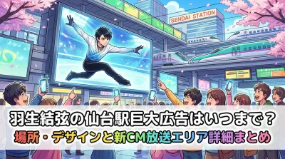 羽生結弦の仙台駅巨大広告はいつまで？場所・デザインと新CM放送エリア詳細まとめ