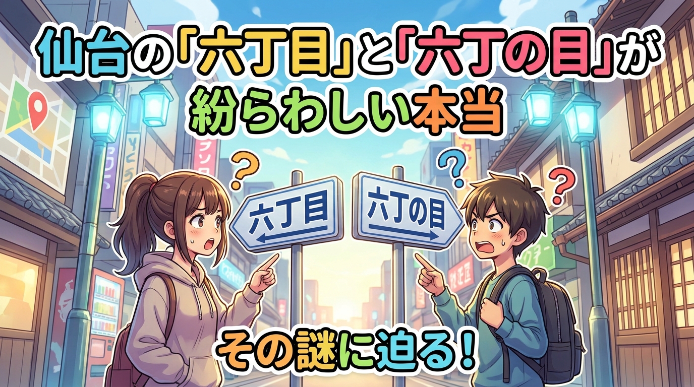 仙台の「六丁目」と「六丁の目」が紛らわしい本当の理由は?由来が定まらない背景を整理