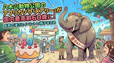 八木山動物公園のアフリカゾウ「メアリー」が国内最高齢60歳に！長寿の凄さとイベントの様子まとめ