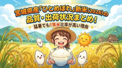宮城県産「ひとめぼれ」新米(2026)の品質・出荷状況まとめ！猛暑でも1等米比率が高い理由