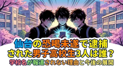 仙台の恐喝未遂で逮捕された男子高校生3人は誰？学校名が報道されない理由と今後の展開