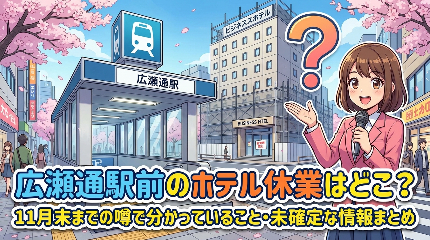 広瀬通駅前のホテル休業はどこ？11月末までの噂で分かっていること・未確定な情報まとめ