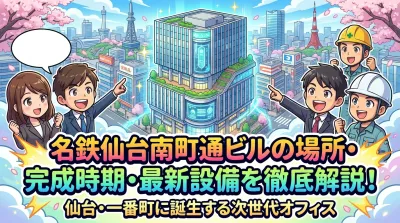 名鉄仙台南町通ビルの場所・完成時期・最新設備を徹底解説！仙台・一番町に誕生する次世代オフィス