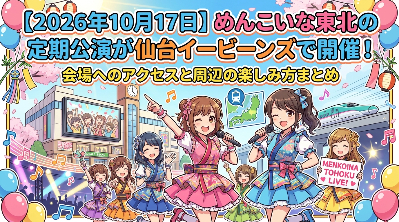 【2026年10月17日】めんこいな東北の定期公演が仙台イービーンズで開催！会場へのアクセスと周辺の楽しみ方まとめ