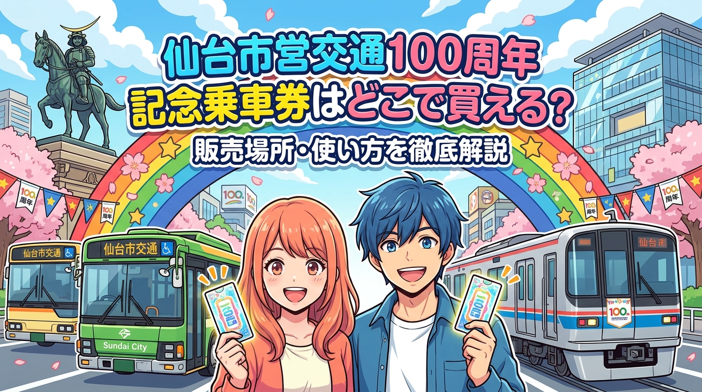 仙台市営交通100周年記念乗車券はどこで買える？販売場所・使い方を徹底解説