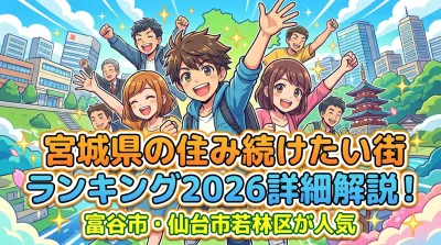 宮城県の住み続けたい街ランキング2026詳細解説！富谷市・仙台市若林区が人気の理由とは