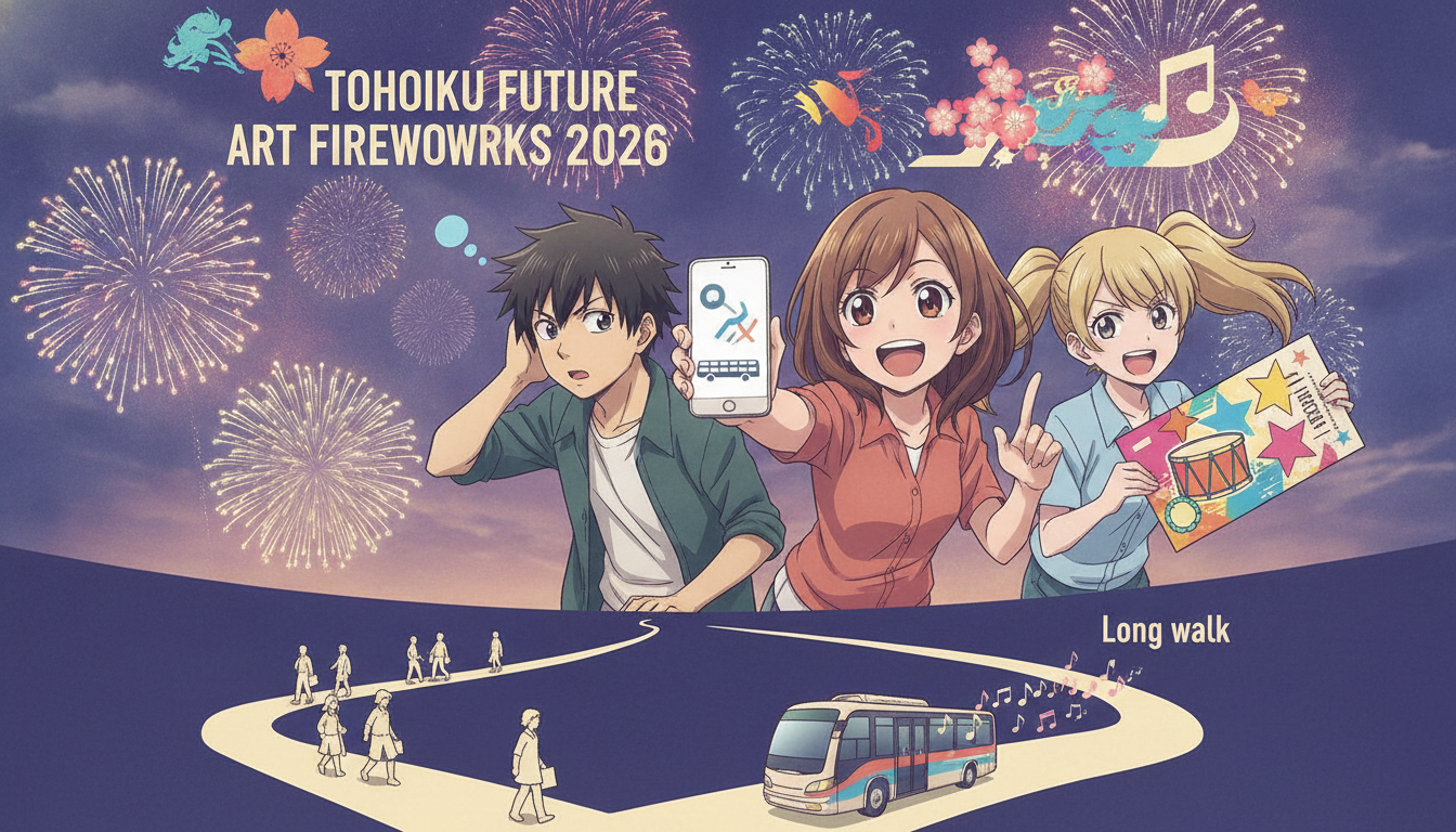 東北未来芸術花火2026のアクセスは?徒歩は現実的なのか徹底チェック