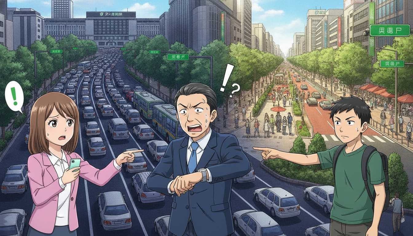 渋滞懸念がある中で車線削減が進められる背景と今後の対策案